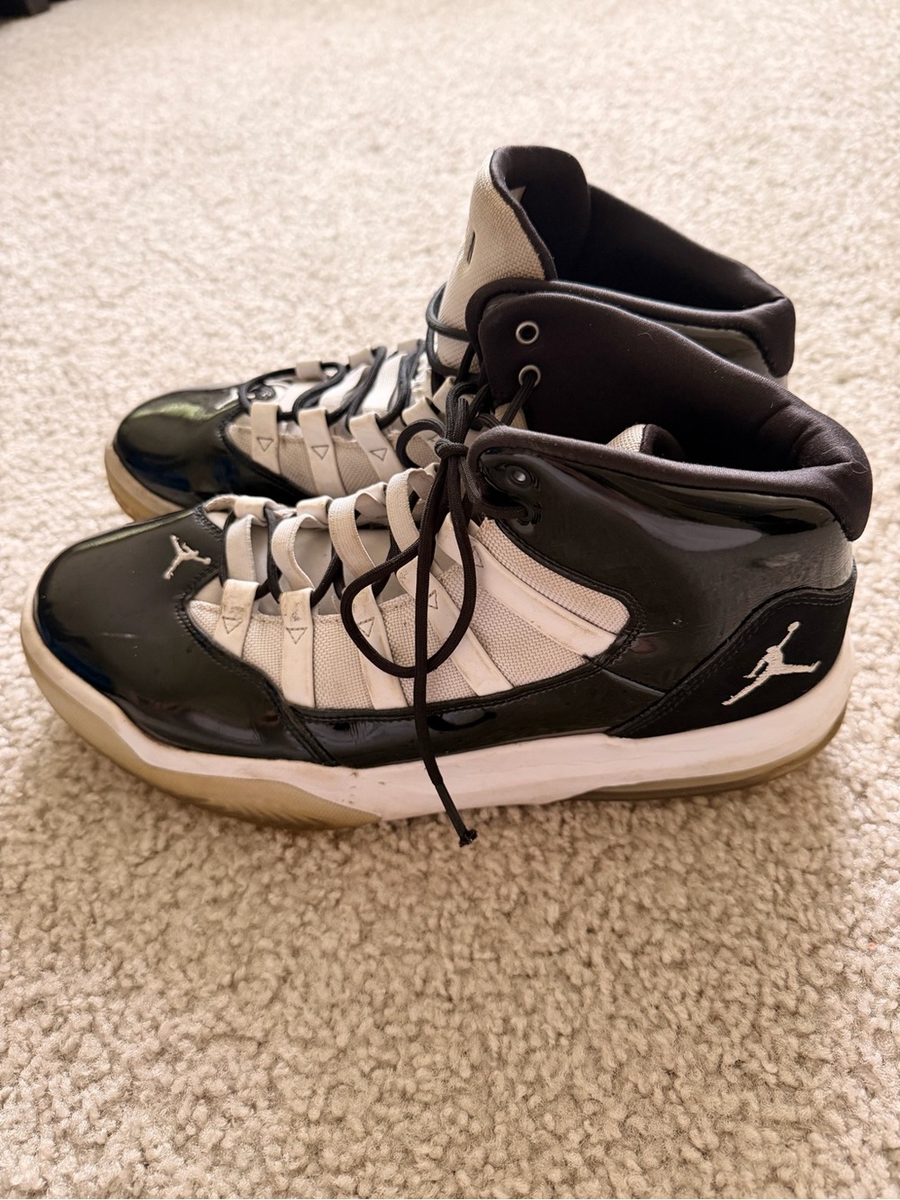 Jordan Black and White High-Top Basketball Sneakers